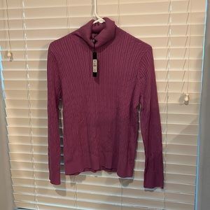 Talbots Petites turtleneck sweater NWT size L. Light Purple. Pima cotton